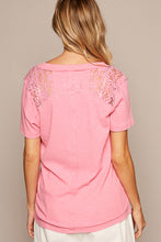 Load image into Gallery viewer, POL Pink Tee with Lace Details