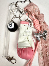 Load image into Gallery viewer, Eight Ball and Boxing Glove Bag Charm Keychain