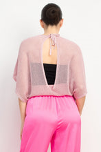 Load image into Gallery viewer, Metallic Pink and Silver Fishnet Sweater Top