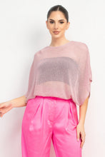 Load image into Gallery viewer, Metallic Pink and Silver Fishnet Sweater Top