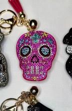Load image into Gallery viewer, Bling Bag Charm Keychains - Skulls