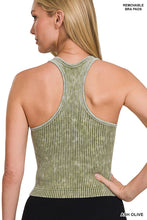 Load image into Gallery viewer, Cropped Tank Top with Padded Bra by Zenana