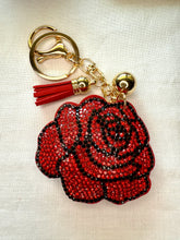Load image into Gallery viewer, Bling Bag Charm Keychains - Roses and Butterflies
