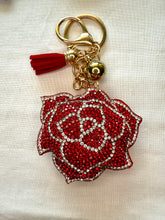 Load image into Gallery viewer, Bling Bag Charm Keychains - Roses and Butterflies