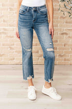 Load image into Gallery viewer, Sammy High Waist Distressed Crop Straight Leg Jeans by Judy Blue