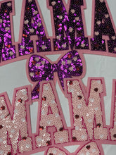 Load image into Gallery viewer, Mama, Cheer Mom, Roses, Chenille and Sequins Iron on Patches