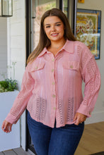 Load image into Gallery viewer, Sweeter Than Nectar Lace Button Down in Rose