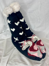 Load image into Gallery viewer, Fleece Lined Non-Slip Thermal Slipper Socks - Unicorn