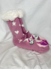 Load image into Gallery viewer, Fleece Lined Non-Slip Thermal Slipper Socks - Unicorn