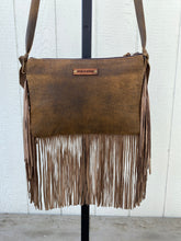 Load image into Gallery viewer, Paisley Crossbody Upcycled Leather Bag with Fringe by Keep It Gypsy