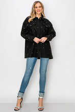 Load image into Gallery viewer, Rhinestone Embellished Black Jacket by Vocal Apparel