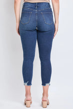 Load image into Gallery viewer, Button Fly Distressed Ankle Jeans with Tummy Control by YMI - Dark Wash, Women's