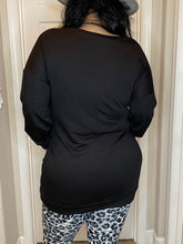 Load image into Gallery viewer, Zenana Longline Top with Pockets - BLACK
