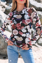 Load image into Gallery viewer, Pink Mesh Floral Print Mock Neck Long Sleeve Slim Top