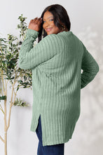 Load image into Gallery viewer, Basic Bae Full Size Ribbed Round Neck Long Sleeve Slit Top