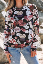 Load image into Gallery viewer, Pink Mesh Floral Print Mock Neck Long Sleeve Slim Top