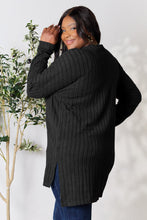 Load image into Gallery viewer, Basic Bae Full Size Ribbed Round Neck Long Sleeve Slit Top