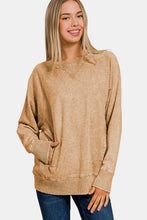Load image into Gallery viewer, Zenana Pocketed Round Neck Sweatshirt