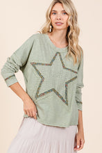 Load image into Gallery viewer, Mittoshop Mineral Wash Star Patch Long Sleeve T-Shirt