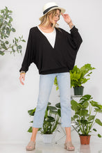 Load image into Gallery viewer, Celeste Full Size Contrast Round Neck Top with Two Layer Detail