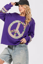 Load image into Gallery viewer, SAGE+FIG Peace Applique Patch Long Sleeve Top