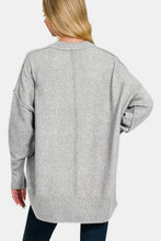 Load image into Gallery viewer, Zenana High-Low Hem Drop Shoulder Sweater