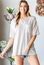 Load image into Gallery viewer, Heimish Full Size Lace Front Pocket Drop Shoulder Top