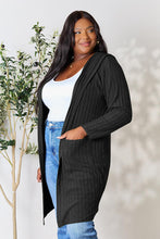 Load image into Gallery viewer, Basic Bae Ribbed Open Front Long Sleeve Cardigan