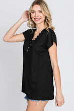 Load image into Gallery viewer, Heimish Full Size Front Button V-Neck Short Sleeve T-Shirt