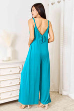 Load image into Gallery viewer, Double Take Soft Rayon Spaghetti Strap Tied Wide Leg Jumpsuit