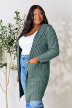 Load image into Gallery viewer, Basic Bae Ribbed Open Front Long Sleeve Cardigan