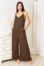 Load image into Gallery viewer, Double Take Soft Rayon Spaghetti Strap Tied Wide Leg Jumpsuit