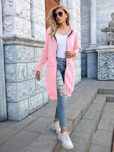 Load image into Gallery viewer, Zip-Up Longline Hoodie with Pockets