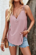 Load image into Gallery viewer, Eyelet V-Neck Double Strap Cami