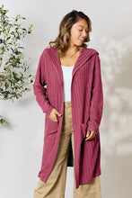 Load image into Gallery viewer, Basic Bae Ribbed Open Front Long Sleeve Cardigan
