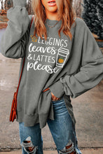Load image into Gallery viewer, LEGGINGS LEAVES LATTES PLEASE Graphic Sweatshirt