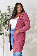Load image into Gallery viewer, Basic Bae Ribbed Open Front Long Sleeve Cardigan
