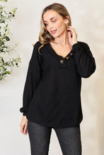 Load image into Gallery viewer, Zenana Buttoned Long Sleeve Blouse