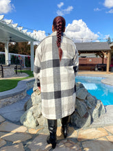 Load image into Gallery viewer, Black and White Button Down Plaid Coat by Hers & Mine