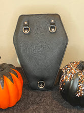 Load image into Gallery viewer, Coffin Crossbody Bag with Silver Cross and Studs