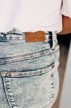 Load image into Gallery viewer, Judy Blue Dory High Waist Mineral Wash Raw Hem Wide Leg Jeans