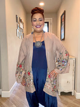 Load image into Gallery viewer, Embroidered Floral Kimono - Women's