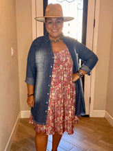 Load image into Gallery viewer, Boho Floral Short Dress with Pockets