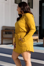 Load image into Gallery viewer, Getting Out Long Sleeve Hoodie Romper Gold Spice by Rae Mode