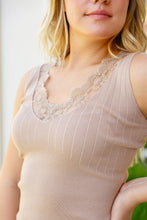 Load image into Gallery viewer, I Can Love You Better Lace Tank in Taupe