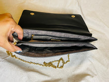 Load image into Gallery viewer, Black Clutch with Handle - Vegan Leather