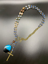 Load image into Gallery viewer, Cross and Agate Stone Necklace