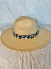 Load image into Gallery viewer, Wide Brim Hat with Aztec Trim