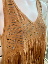 Load image into Gallery viewer, Sleeveless Top with Fringe and Stone - Women's