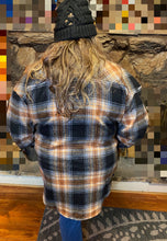 Load image into Gallery viewer, Zenana Plaid Black and Rust Longline Shacket - Women's and Curvy